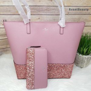 Kate spade Penny Greta Peony Tote Neda Wallet Set